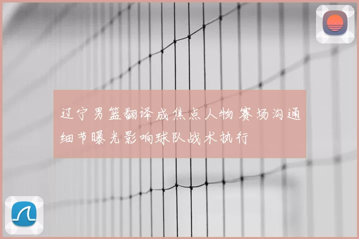 辽宁男篮翻译成焦点人物 赛场沟通细节曝光影响球队战术执行